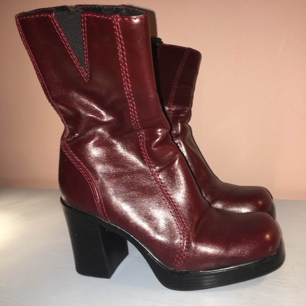 Chunky Platform Y2K Bratz Style Red Boots